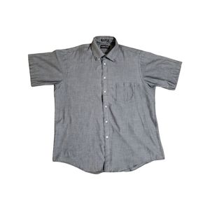 Charcoal Grey button up short sleeve shirt